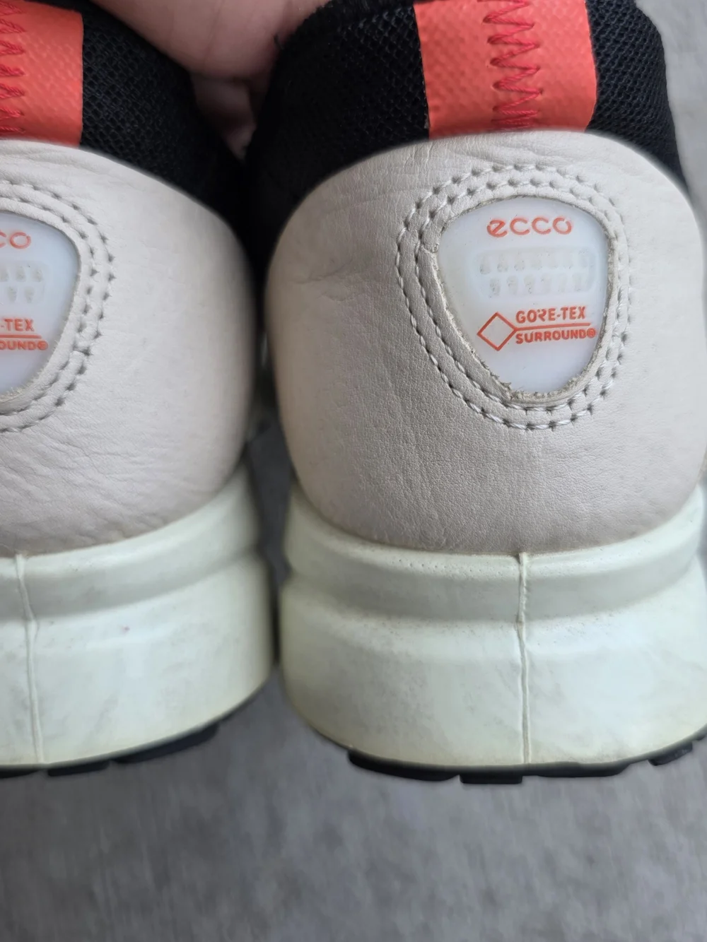 Ecco Women's Neon Orange and Black Mesh Sneakers